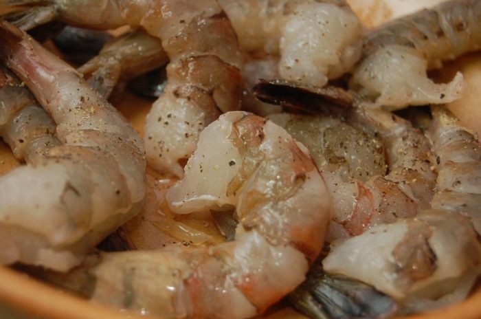 Дважды мускатное ризотто с креветками