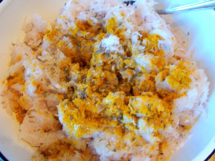 Пряные блины с припеком (рыбный торт)