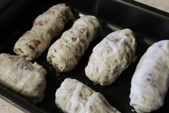 Рубленые котлеты в жировой сетке