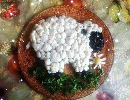 Новогодний салат &amp;quot;Овца&amp;quot;