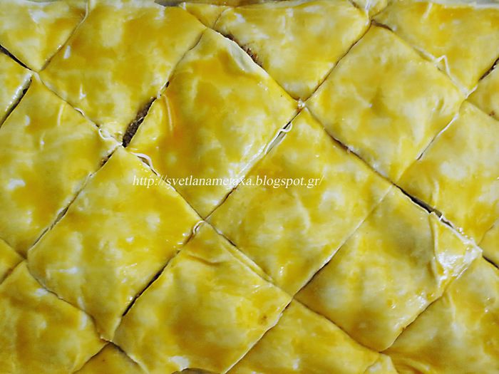 Пирог из теста фило с медово-ореховой начинкой