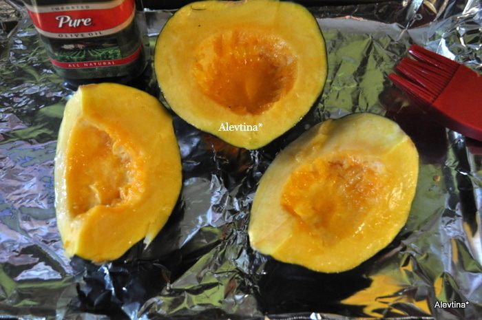 Акорн-тыква с виноградом