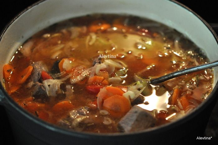 Суп с говядиной и чечевицей