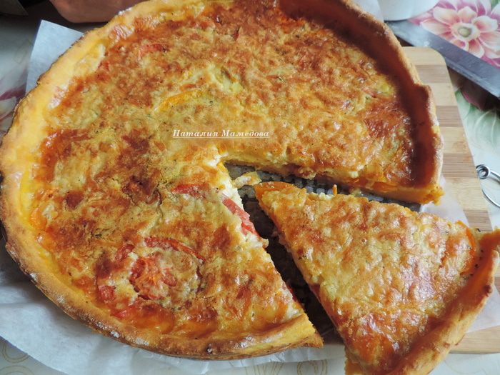 Картофельно-тыквенный пирог с помидорами