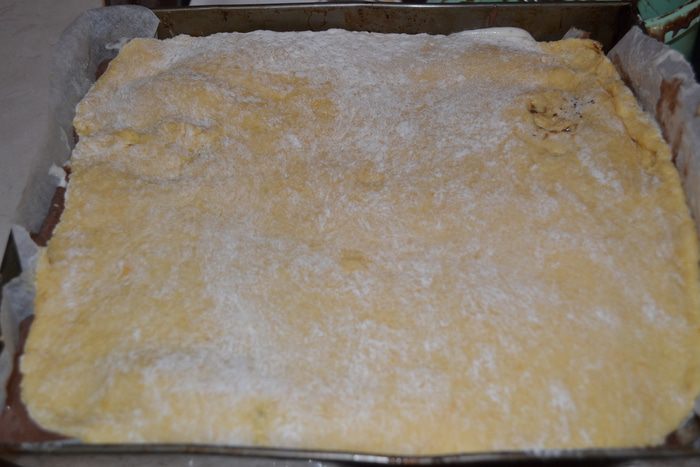 Яблочная шарлотка под двухцветным бисквитом