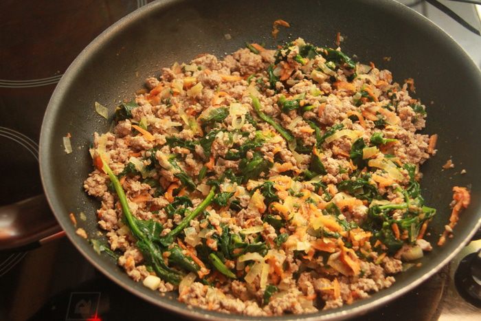 Мясная лазанья со шпинатом