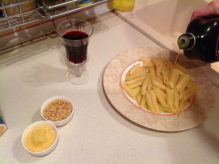 Пенне с соусом из шпината