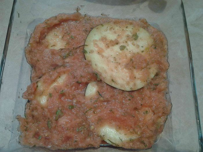 Овощная мусака с сыром сулугуни