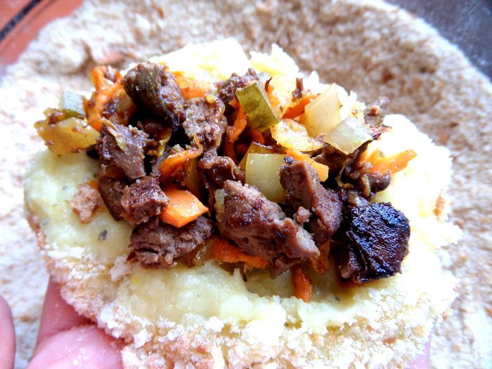 Картофельные зразы с печенью