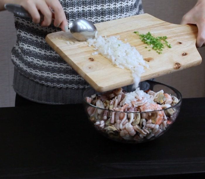 Севиче из морепродуктов с манго