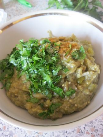 Дип из запеченных баклажанов и перца