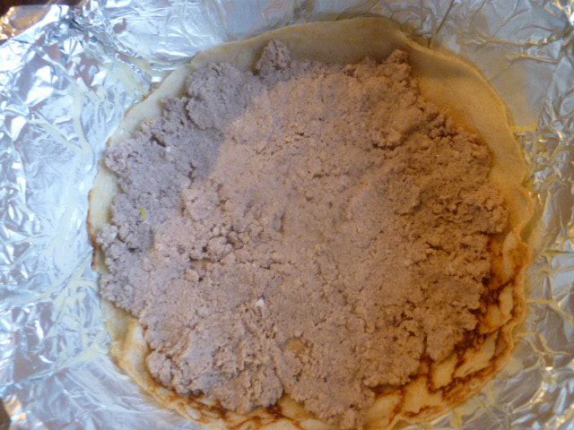 Блинный пирог с мясом 