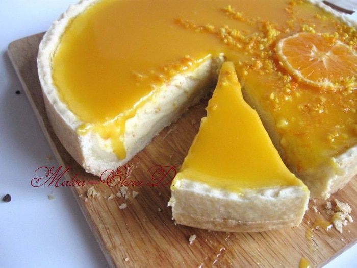 Творожный тарт с мандариновым соусом