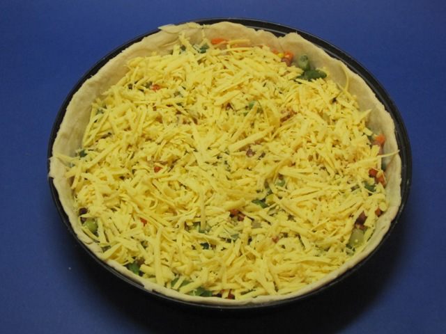 Открытый пирог с овощами