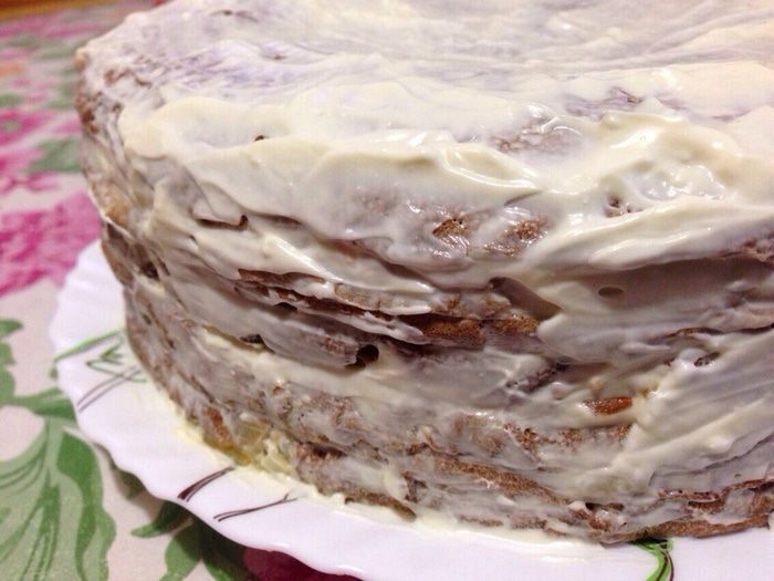 Торт из печеночных блинов &amp;quot;Весна шагает по планете&amp;quot;