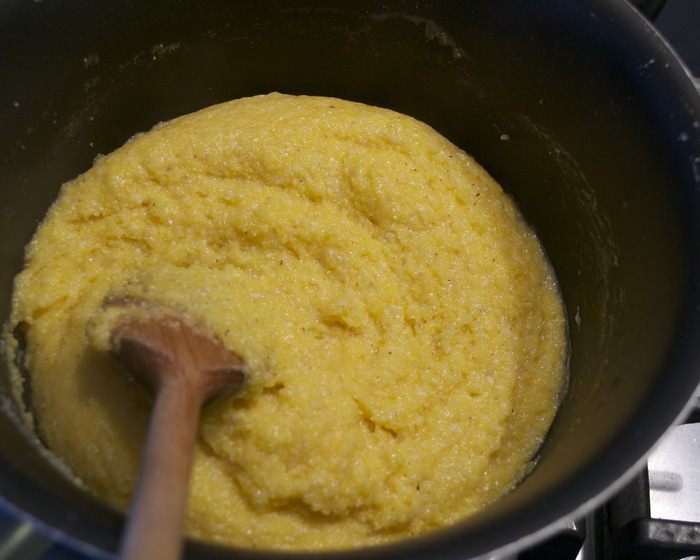 Бакала с полентой