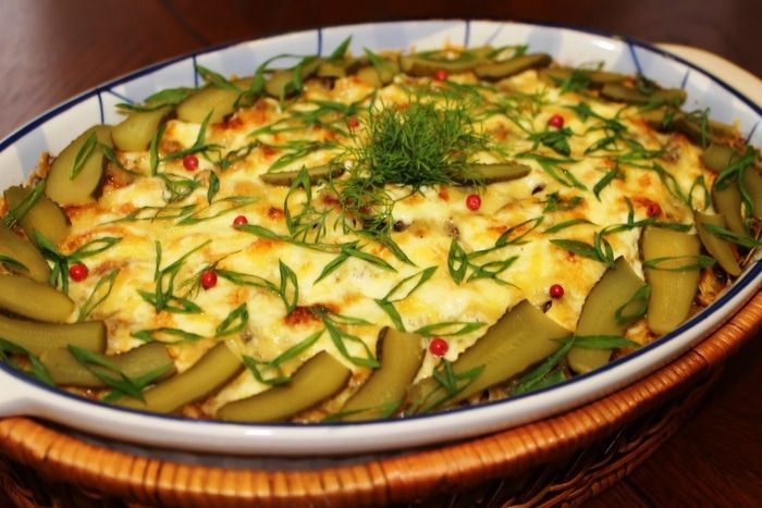 Запеканка с двойным мясом