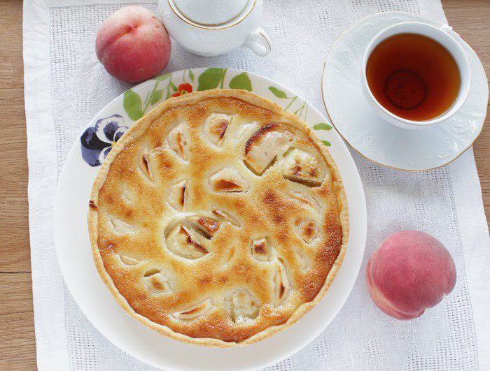 Яблочный пирог с карамельной заливкой