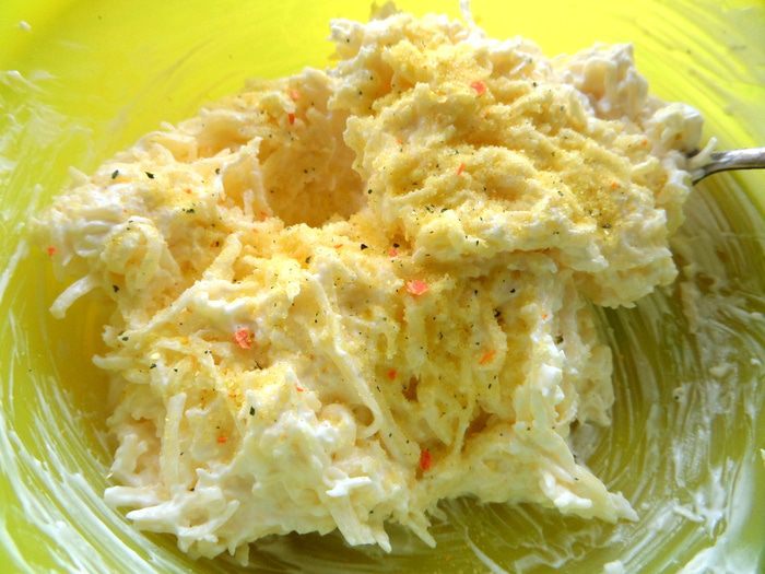 Торт из лосося с прослойкой из хачапури