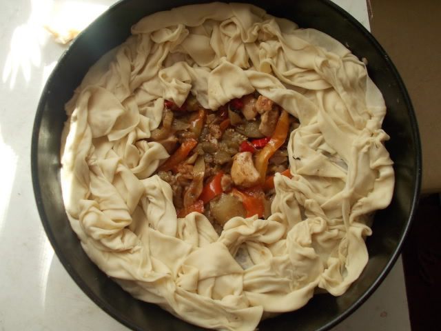 Пирог из теста фило и овощей