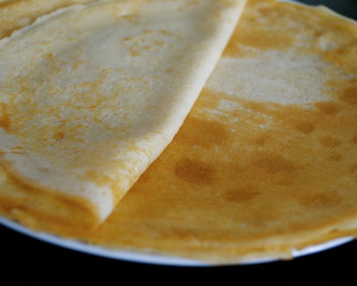 Крепы с шоколадом и малиной