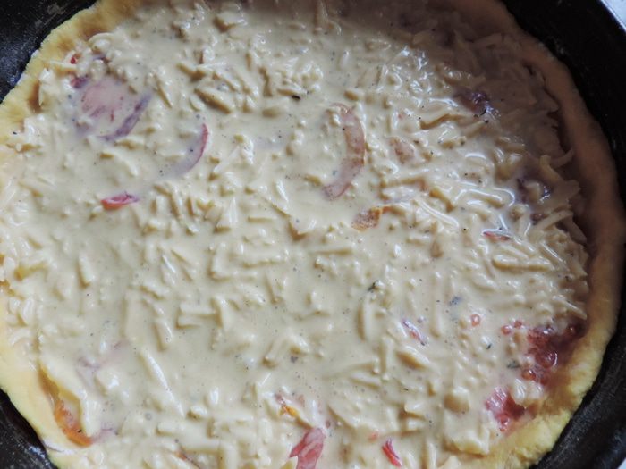 Картофельно-тыквенный пирог с помидорами