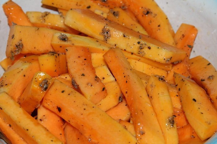 Суп-пюре из запеченной тыквы с перцами