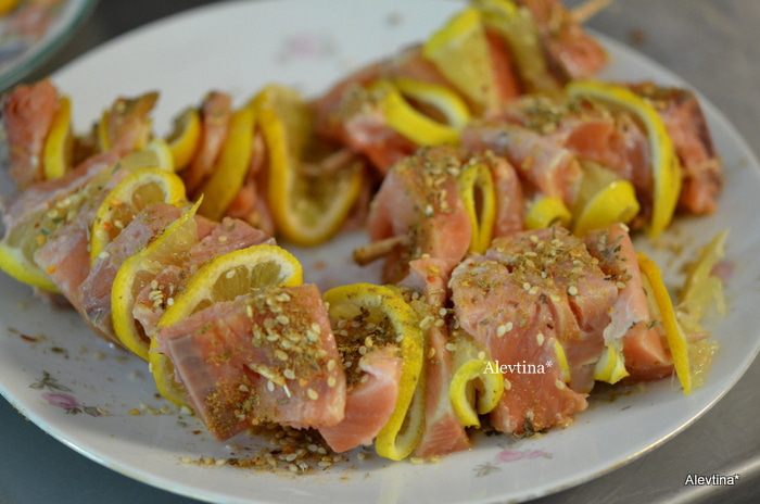 Кебаб с семгой