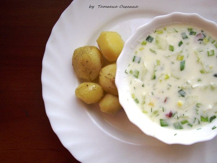 Окрошка на кефире - легкий холодный суп