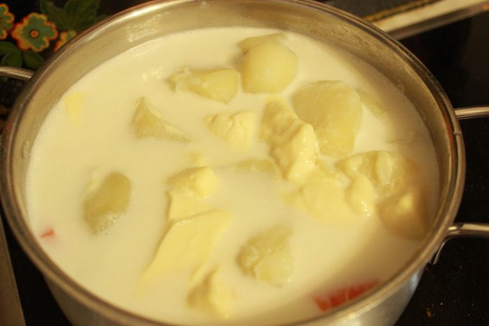 Сырный крем-суп с креветками