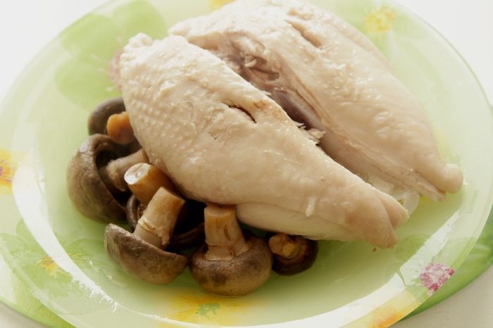 Пирог-суфле с курицей и грибами