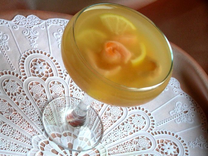 Креветки в шампанском