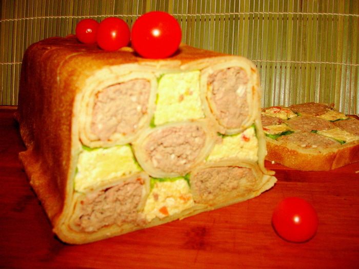Закусочный блинный торт &amp;quot;Тетрис&amp;quot;