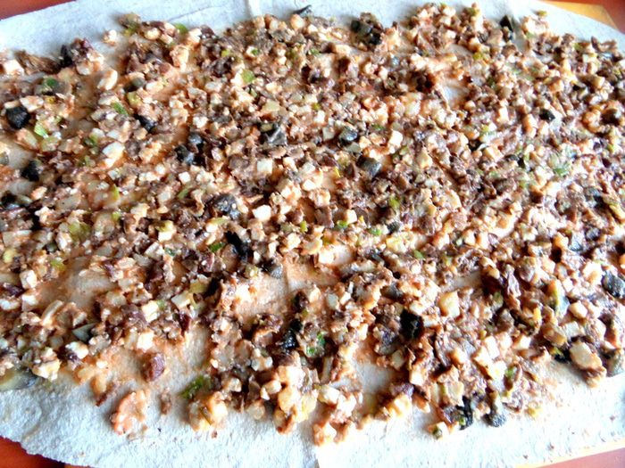 Пирог с грибами (из лаваша)