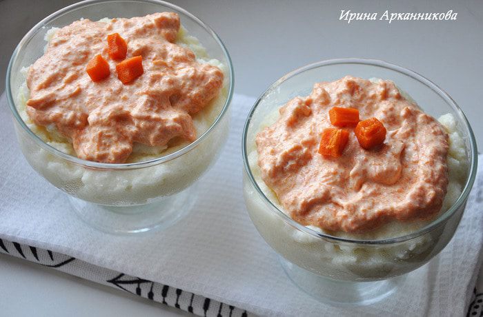 Манный десерт с тыквенным кремом