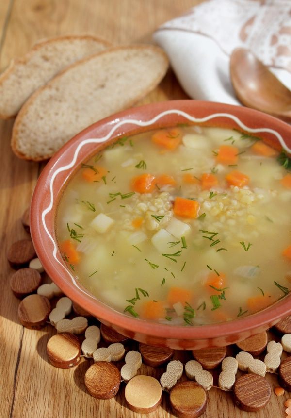 Суп с пшеничной крупой и чечевицей (постный)