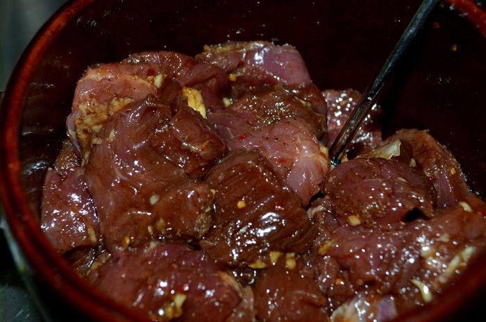 Свиной кебаб со сладким перцем