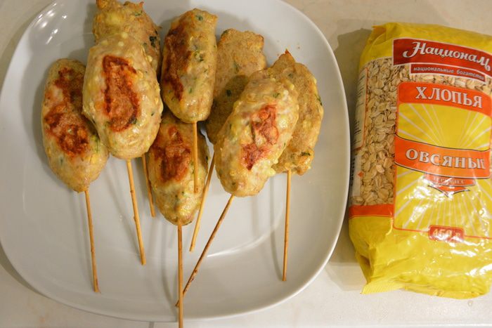 Куриные котлеты с овсянкой