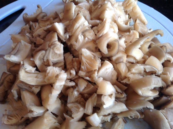 Паста с вешенками 