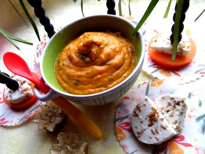 Тыквенный суп-пюре со шпинатом