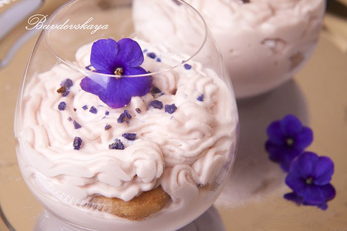 Фиалковое Тирамису (без сырых яиц)