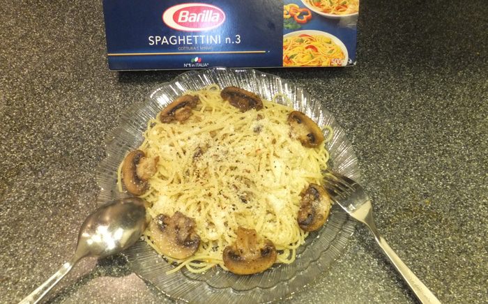 Спагеттини с грибным соусом