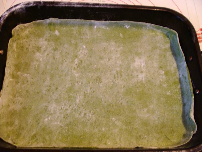 Домашняя зеленая лазанья 