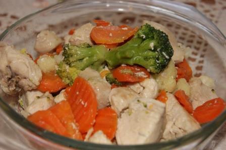 Бланкет из курицы с овощами в мультиварке