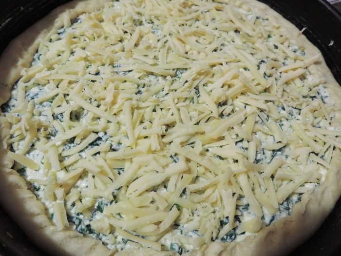 Открытый пирог с творогом и зеленью &amp;quot;Витаминный&amp;quot;