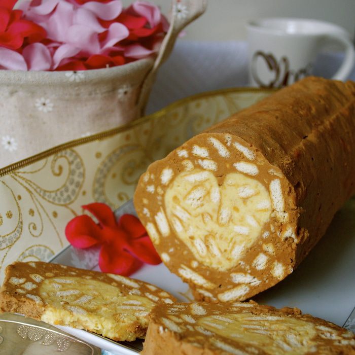 Десертная салями &amp;quot;Белое сердечко шоколада&amp;quot;