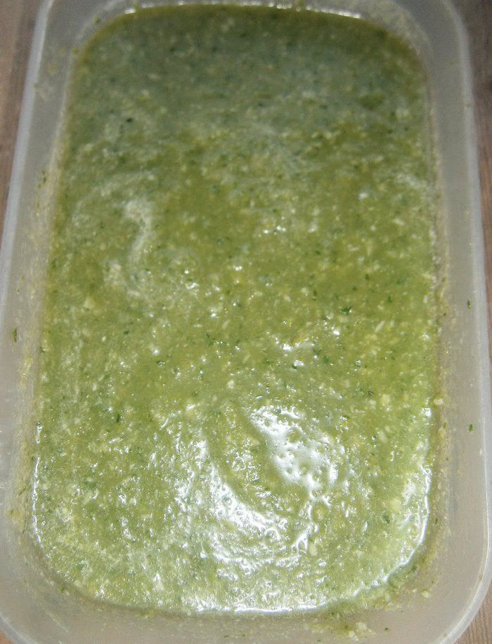 Гранита с огурцом, кокосом и базиликом