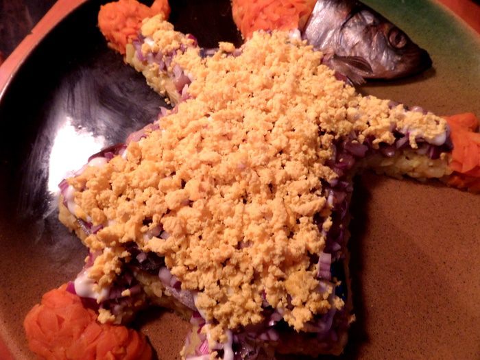 Салат &amp;quot;Селедочка в наряде Санта Клауса&amp;quot;