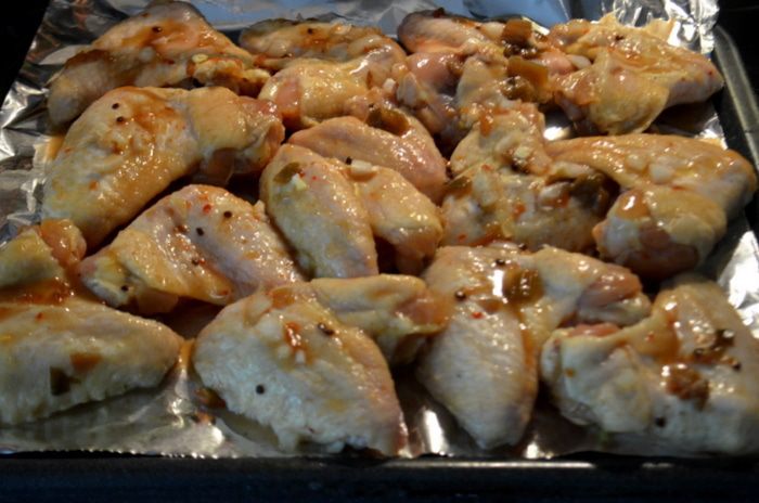 Куриные  крылышки глазированные кленовым  сиропом