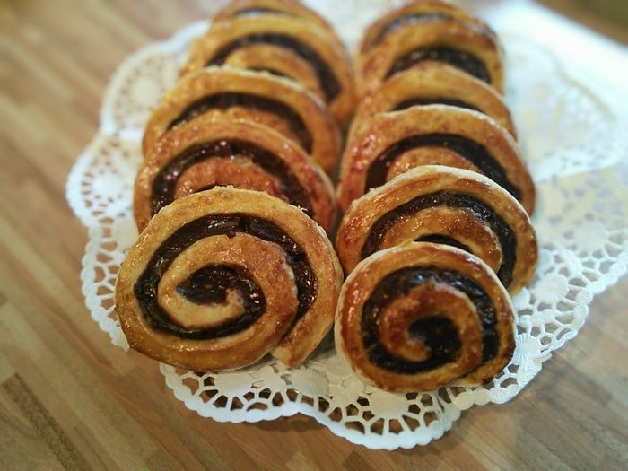 Улитки с шоколадным кремом-пудингом